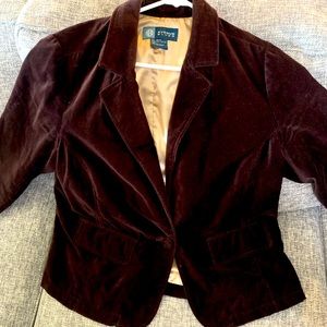 Brown velvet-like blazer-size 14/16